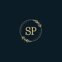 eerste sp schoonheid monogram en elegant logo ontwerp, handschrift logo van eerste handtekening, bruiloft, mode, bloemen en botanisch met creatief sjabloon. vector