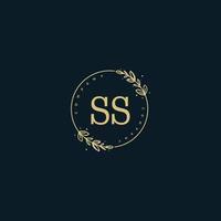 eerste ss schoonheid monogram en elegant logo ontwerp, handschrift logo van eerste handtekening, bruiloft, mode, bloemen en botanisch met creatief sjabloon. vector