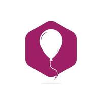 ballon logo ontwerp. geluk logo concept. viering luchtballon symbool. vector