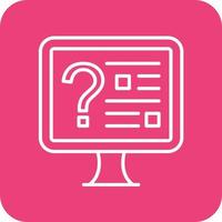 online quiz lijn ronde hoek achtergrond pictogrammen vector