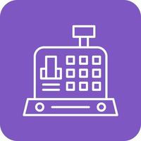 Kassa machine lijn ronde hoek achtergrond pictogrammen vector