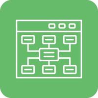 sitemap lijn ronde hoek achtergrond pictogrammen vector