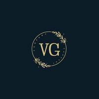 eerste vg schoonheid monogram en elegant logo ontwerp, handschrift logo van eerste handtekening, bruiloft, mode, bloemen en botanisch met creatief sjabloon. vector