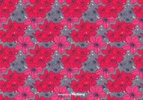 Hand Getrokken Rhododendron Vector Pattern