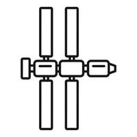 zonne- paneel ruimte station icoon schets vector. Internationale aarde systeem vector