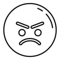 woede emoji icoon, schets stijl vector