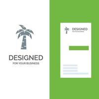 palm boom Brazilië grijs logo ontwerp en bedrijf kaart sjabloon vector