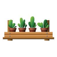 tuin planten pot icoon, tekenfilm stijl vector