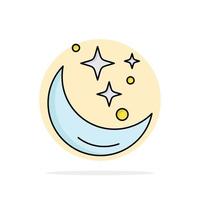 maan nacht ster weer ruimte vlak kleur icoon vector