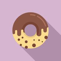 zoet donut icoon, vlak stijl vector