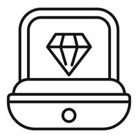 diamant doos icoon, schets stijl vector