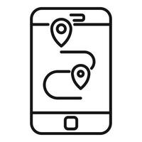 liften smartphone route icoon, schets stijl vector