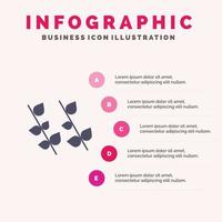 ecologie blad natuur voorjaar solide icoon infographics 5 stappen presentatie achtergrond vector