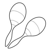 maracas icoon, schets isometrische stijl vector