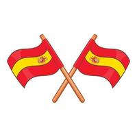 Spanje gekruiste vlag icoon, tekenfilm stijl vector