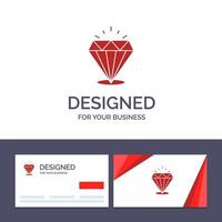 creatief bedrijf kaart en logo sjabloon diamant schijnen duur steen vector illustratie