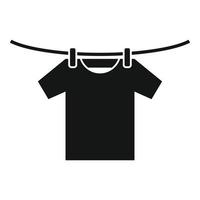 t-shirt Aan droger draad icoon, gemakkelijk stijl vector