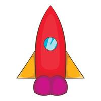 raket vliegt icoon, tekenfilm stijl vector