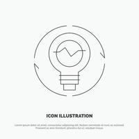 lamp concept generatie idee innovatie licht licht lamp lijn icoon vector