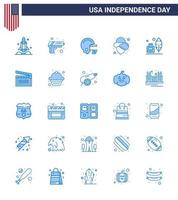 Verenigde Staten van Amerika gelukkig onafhankelijkheid dagpictogram reeks van 25 gemakkelijk blues van inkt fles Adobe wapen hoed Verenigde Staten van Amerika bewerkbare Verenigde Staten van Amerika dag vector ontwerp elementen