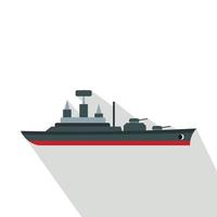 oorlogsschip icoon, vlak stijl vector