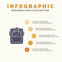 masker lassen bescherming lasser hoofddeksel solide icoon infographics 5 stappen presentatie achtergrond vector