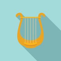 harp musical icoon, vlak stijl vector