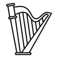 harp kunst icoon, schets stijl vector