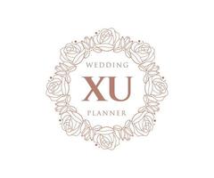 xu initialen brief bruiloft monogram logos verzameling, hand- getrokken modern minimalistisch en bloemen Sjablonen voor uitnodiging kaarten, opslaan de datum, elegant identiteit voor restaurant, boetiek, cafe in vector