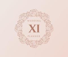 xi initialen brief bruiloft monogram logos verzameling, hand- getrokken modern minimalistisch en bloemen Sjablonen voor uitnodiging kaarten, opslaan de datum, elegant identiteit voor restaurant, boetiek, cafe in vector