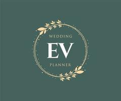 ev initialen brief bruiloft monogram logos verzameling, hand- getrokken modern minimalistisch en bloemen Sjablonen voor uitnodiging kaarten, opslaan de datum, elegant identiteit voor restaurant, boetiek, cafe in vector