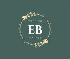 eb initialen brief bruiloft monogram logos verzameling, hand- getrokken modern minimalistisch en bloemen Sjablonen voor uitnodiging kaarten, opslaan de datum, elegant identiteit voor restaurant, boetiek, cafe in vector