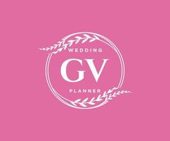 gv initialen brief bruiloft monogram logos verzameling, hand- getrokken modern minimalistisch en bloemen Sjablonen voor uitnodiging kaarten, opslaan de datum, elegant identiteit voor restaurant, boetiek, cafe in vector