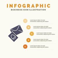 massage mail ei Pasen solide icoon infographics 5 stappen presentatie achtergrond vector