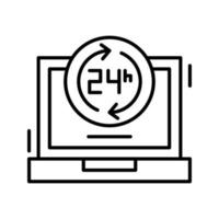 24 uur vectorpictogram vector