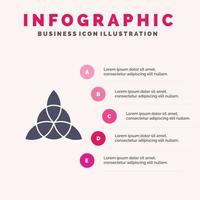 keltisch Ierland bloem solide icoon infographics 5 stappen presentatie achtergrond vector