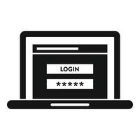 laptop authenticatie icoon, gemakkelijk stijl vector