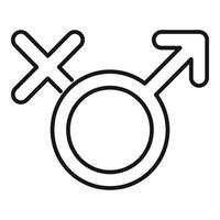 geslacht empowerment icoon, schets stijl vector