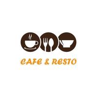 cafe en resto logo vector