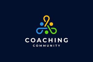 groen blauw coaching gemeenschap logo vector