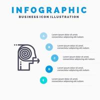 scherpstellen oplossingen bedrijf inspanning focus scherpstellen lijn icoon met 5 stappen presentatie infographics achtergrond vector