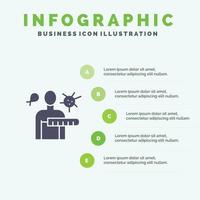 virus ziekte Gezondheid controleren stadia infographics presentatie sjabloon 5 stappen presentatie vector