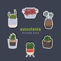 vetplanten sticker pak vector