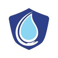 veilig water logo sjabloon ontwerp. water zorg logo vector ontwerp.