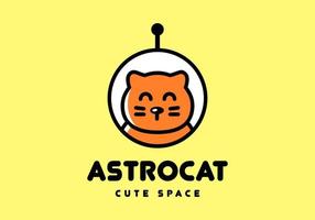de kat astronaut logo is zo schattig. vector