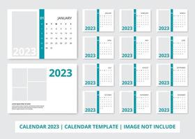 2023 kalender sjabloon gemakkelijk en Doorzichtig ontwerp vector