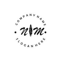 eerste nm brief logo elegant bedrijf merk luxe vector