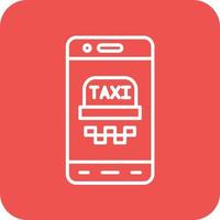 mobiel taxi lijn ronde hoek achtergrond pictogrammen vector