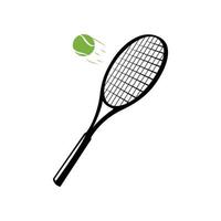 tennis racket logo met een minimalistisch concept vector