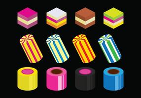 Bright Licorice Icons Set vector